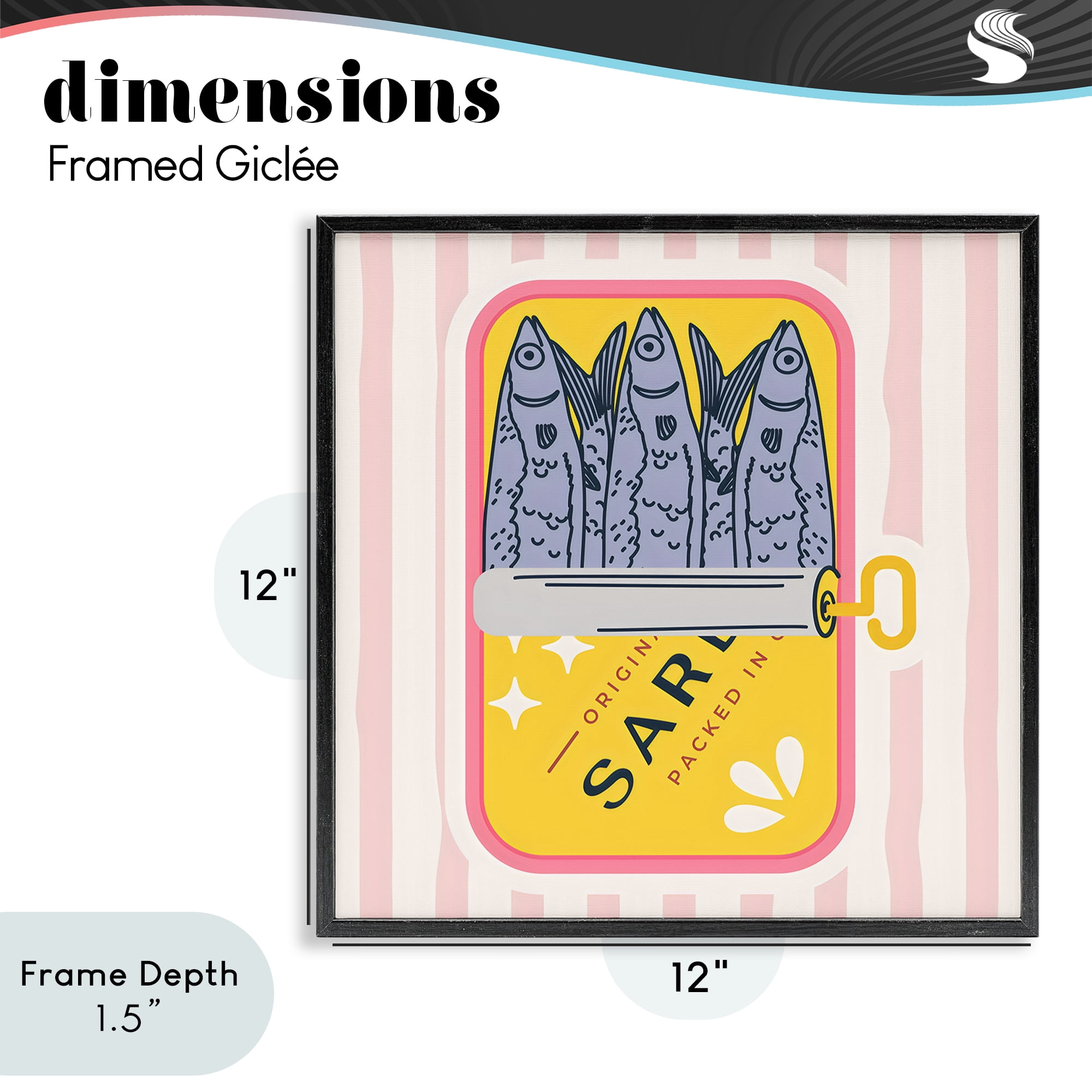 Stupell Industries Yellow Sardine Tin Black Framed Giclee Art, design by Creative Studio