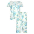 thumbnail image 3 of JEFFRICO Pajamas For Women Capri Set Sleepwear Soft Pajamas Short Sleeve Pajama Sleepshirt With Capri Pants, 3 of 7