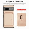 thumbnail image 5 of Cutyskin Carbon Fiber Texture PU Leather Case for Google Pixel 7a, with Detachable Card Holder, Compatible Magsafe Charging, Ultra Thin Design Shockproof Phone Case for Google Pixel 7a, Khaki, 5 of 6