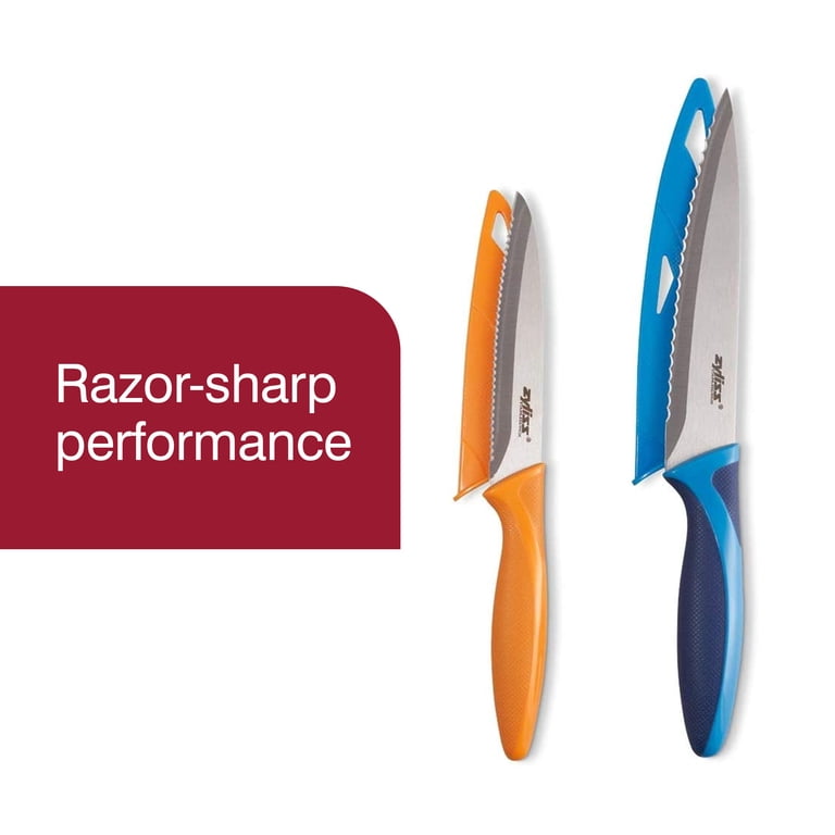 Zyliss, Utility Kitchen Knives, Serrated, with Sheath Covers