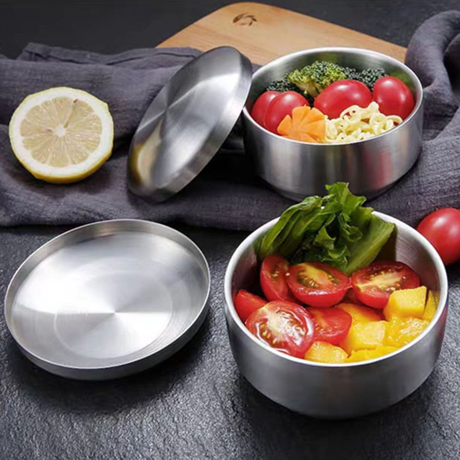 SPRING PARK Korean Stainless Steel Rice Bowl with Lid, Korean Kitchen