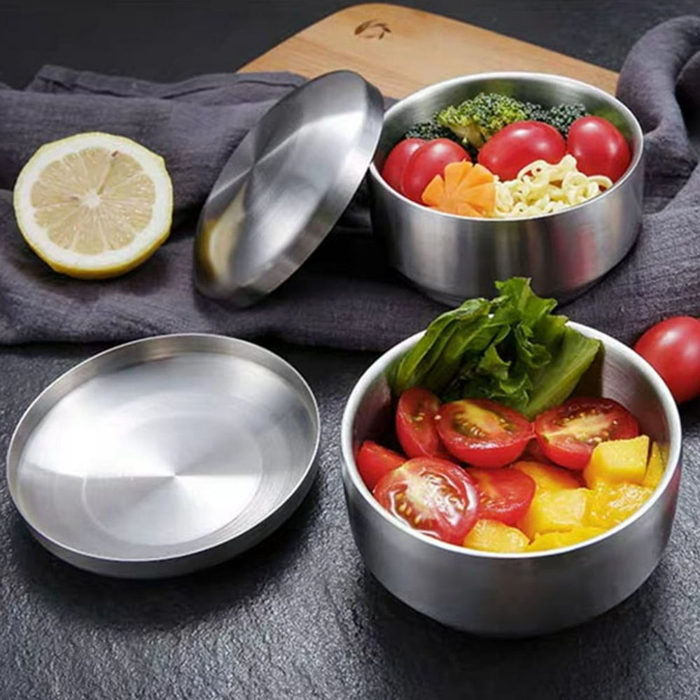 SPRING PARK Korean Stainless Steel Rice Bowl with Lid, Korean Kitchen
