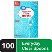 Great Value Premium Clear Disposable Plastic Spoons, Clear, 100 Count
