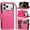 Hotpink, variant on For iPhone 17 Pro Luxury Wallet Card ID Zipper Money Holder Case Cover - Red
