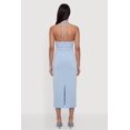 thumbnail image 3 of Women's Metallic Neck Detail Side Ruched Midi Dress, 3 of 3