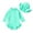 Green, variant on Happy Town Toddler Baby Girls Clothes 0-24M Summer Long Sleeve Zipper One-Piece Swimsuit + Hat Bathing Suit