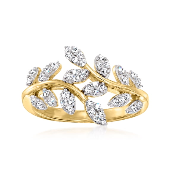 Ross-Simons 0.33 ct. t.w. Diamond Vine Ring in 18kt Gold Over Sterling, Women's, Adult