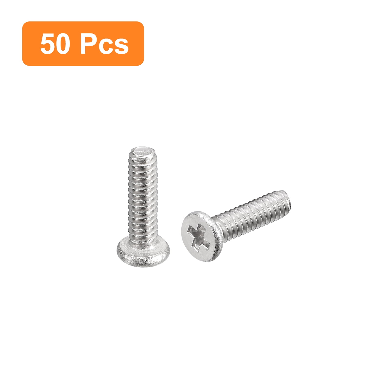 Unique Bargains Flat Head Phillips Drive Machine Screws Silver Tone M1.6-0.35 x 6mm