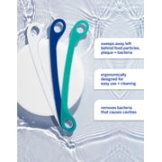 Supersmile Ripple Edge Tongue Cleaner, Ergonomic Reusable Scraper, 3 Pack