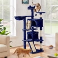 thumbnail image 2 of Yaheetech 57.5''H Cat Tree Tower Cat Tree with 2 Condos, Scratching Posts, Ramp, Navy Blue, 2 of 7