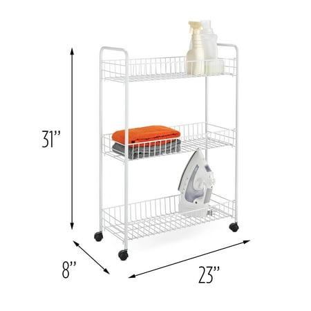 Honey Can Do 3-Tier Rolling Cart for Laundry Items,