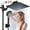 Black, variant on GPED Dual Shower Head Combo, 8‘’ High Pressure Rainfall with 11” Extension Arm(Adjustable Height/Angle), Handheld Shower Head w/ 5 Settings&Holder, Anti-Clog Nozzles&Anti-leak 60" Hose,Matte Black