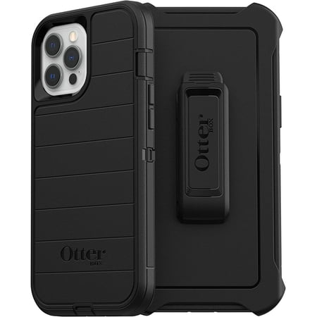OtterBox Defender Series Rugged Case & Belt Clip Holster for iPhone 12 Pro Max, Black