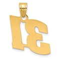 thumbnail image 3 of 14k Yellow Gold Polished Finish Block Script Design Number 31 Charm Pendant, 3 of 4