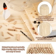 5/16 x 2-1/5 Wood Dowel Pins Fluted Wooden Dowels for Furniture Projects, 60 Pack
