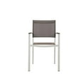 thumbnail image 3 of Pemberly Row Chaise de Salle à Manger de Patio en Aluminium, Blanc/gris (Ensemble de 6), 3 of 7