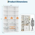 thumbnail image 2 of 74.8 Inch Bookshelf with Storage Cabinet,Freestanding Bookshelf with Doors,Wooden Display Shelves,6-Tire Book Storage Cabinet Living Room,Office,White, 2 of 7