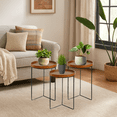 thumbnail image 6 of Vigoro Triangle Base Wood Top Plant Stand 19" - 3 Pack, 6 of 6