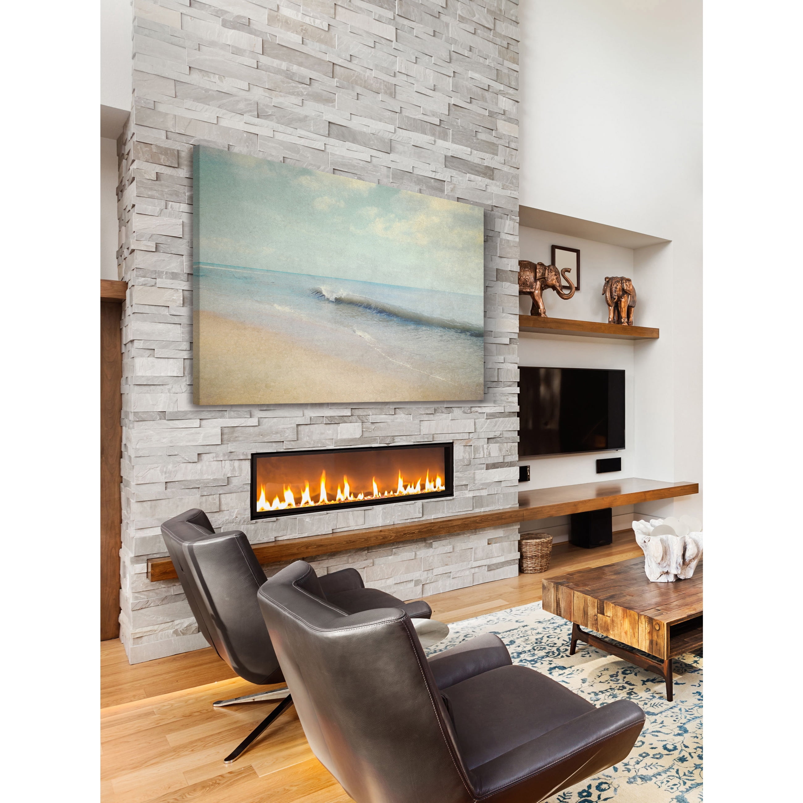 "One Wave" Painting Print on Wrapped Canvas