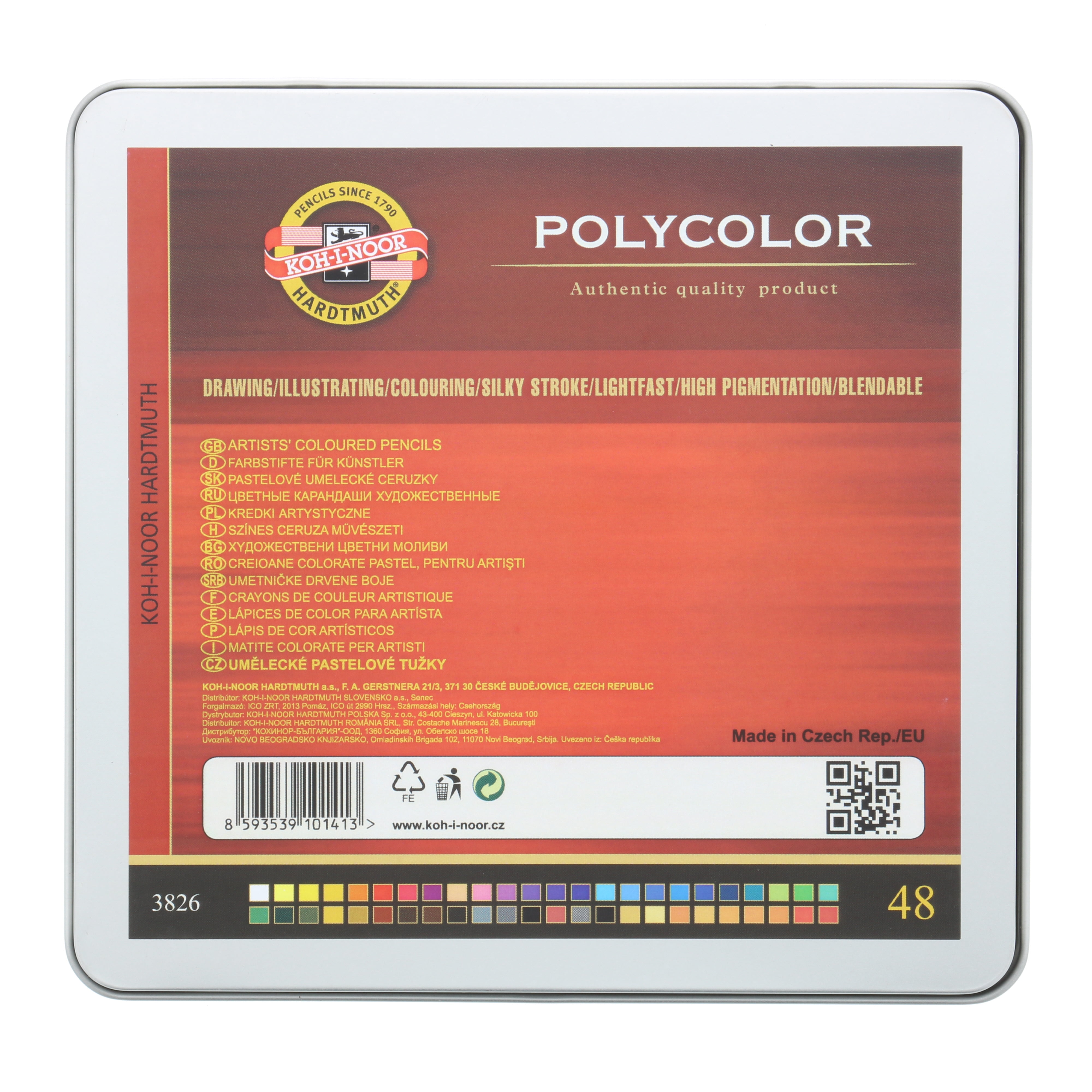 Koh-I-Noor : Polycolor : Artist Colored Pencils 3826 : Set Of 48