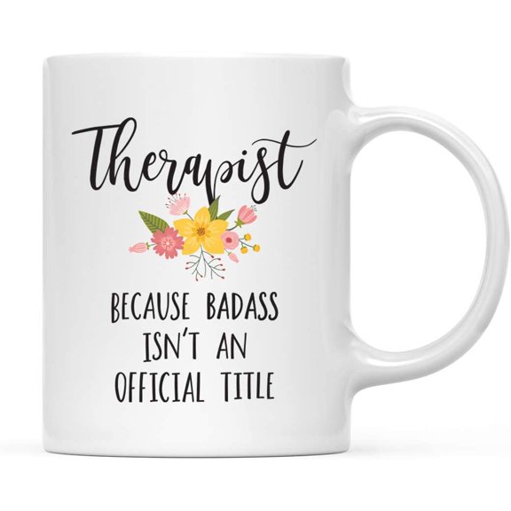 CTDream 11oz. Coffee Mug Gag Gift, Maid of Honor Because Badass Isn't an Official Title, Floral Graphic, 1-Pack