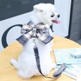 thumbnail image 2 of WOLIAUO Pink Dog Dress for Small Dog Girl Spring Puppy Clothes with Bow Puff Sleeves Cat Outfit Doggy Princess with Leash Ring Doggies Harness Dress Summer Pet Apparel (XS Navy), 2 of 6
