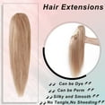 thumbnail image 6 of MY-LADY 100% Remy Real Human Hair Clip in Ponytail Extension Claw 18inch Hair Extensions Straight Hairpiece Long Straight Pony Tail Hair Hairpiece #27 Dark Blonde, 6 of 8