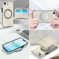 thumbnail image 5 of for iPhone 16e Case, Compatible with MagSafe, Detachable Magnetic Wallet Case with PU Leather Kickstand Card Slots Shockproof Protection 2 In 1 Function Case for iPhone 16e, White, 5 of 6