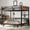 Black+Vintage 26, variant on Full over Full Metal Bunk Bed Separable into Loft Bed and Platform Bed, Vintage Wood-Colored with Raised Security Fence, MDF+Metal, 77.6L x 59.1W x 59.1H Inches, Black