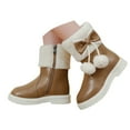 thumbnail image 4 of Kali_Store Girls Snow Boots Non Slip Warm Breathable Girls Winter Boots Toddler Winter Shoes(Khaki Size,12 Little Child), 4 of 7