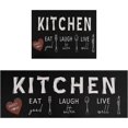 thumbnail image 1 of Black Coffee Kitchen Rugs and Mats Set of 2 Coffee Cup Latte Mocha Art Decoration Non Slip Super Absorbent Kitchen Sink Mats Waterproof and Washable Runner Rugs for Laundry Room 17"x24"/17"x48", 1 of 5