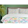 thumbnail image 4 of Ambesonne Fish Duvet Cover Sets, Funny Fish Aquaic Motif, 2-Queen, Multicolor, 4 of 7