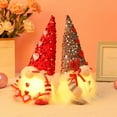 thumbnail image 3 of 3 Pack Lighted Valentines Gnomes Plush Doll, Handmade Mini Scandinavian Swedish Tomte, Light Up Elf Toy Holiday, Battery Operated Valentine's Day Gift Tabletop Ornament, 3 of 9