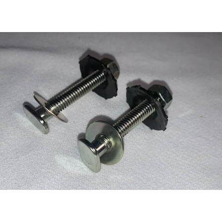 

Bowl-to-Floor Toilet 2.25 inch Coin Finish Steel Flange Bolt Set 5/16 OD Fits All Toilets