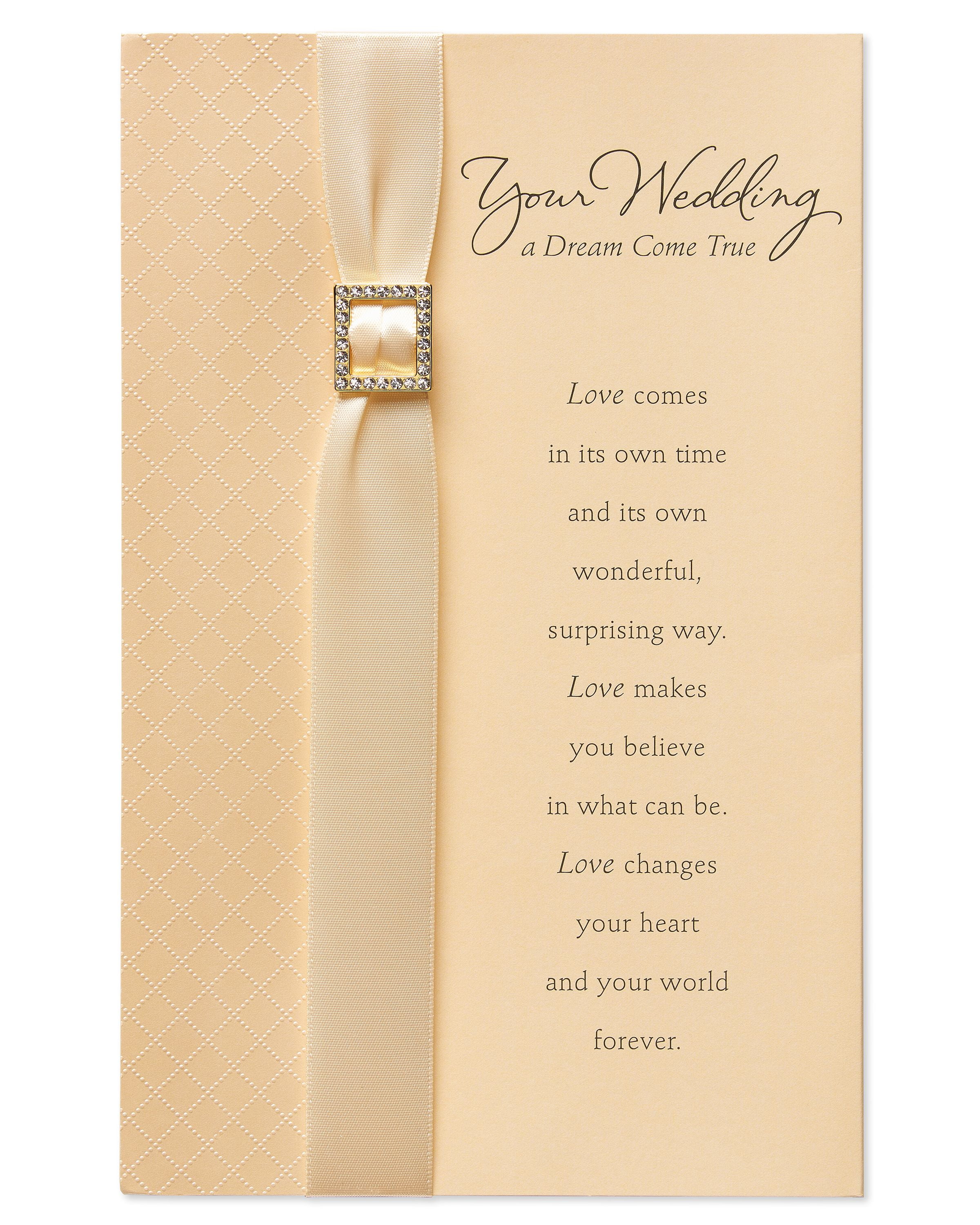 American Greetings Dream Come True Wedding Card with Rhinestone