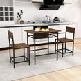 thumbnail image 2 of Costway 3-Piece Wood Rectangular Table & Chair Set Dining Table Set with Metal Frame Brown, 2 of 10