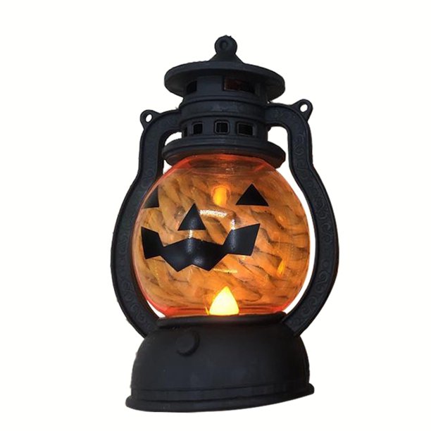 Linterna de calabaza decorativa de Halloween Uanit, calabaza decorativa de Halloween, vela electrónica de plástico de Pascua vintage, calabaza de mano galvanizada, viento americano