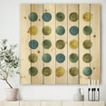 thumbnail image 2 of Designart 'Green Tones Geometric Circles' Mid-Century Modern Print on Natural Pine Wood, 2 of 3