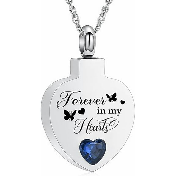 Butterfly Heart Cremation Jewelry for Ashes - Heart Pendant Memorial Urn Necklace Ashes Holder