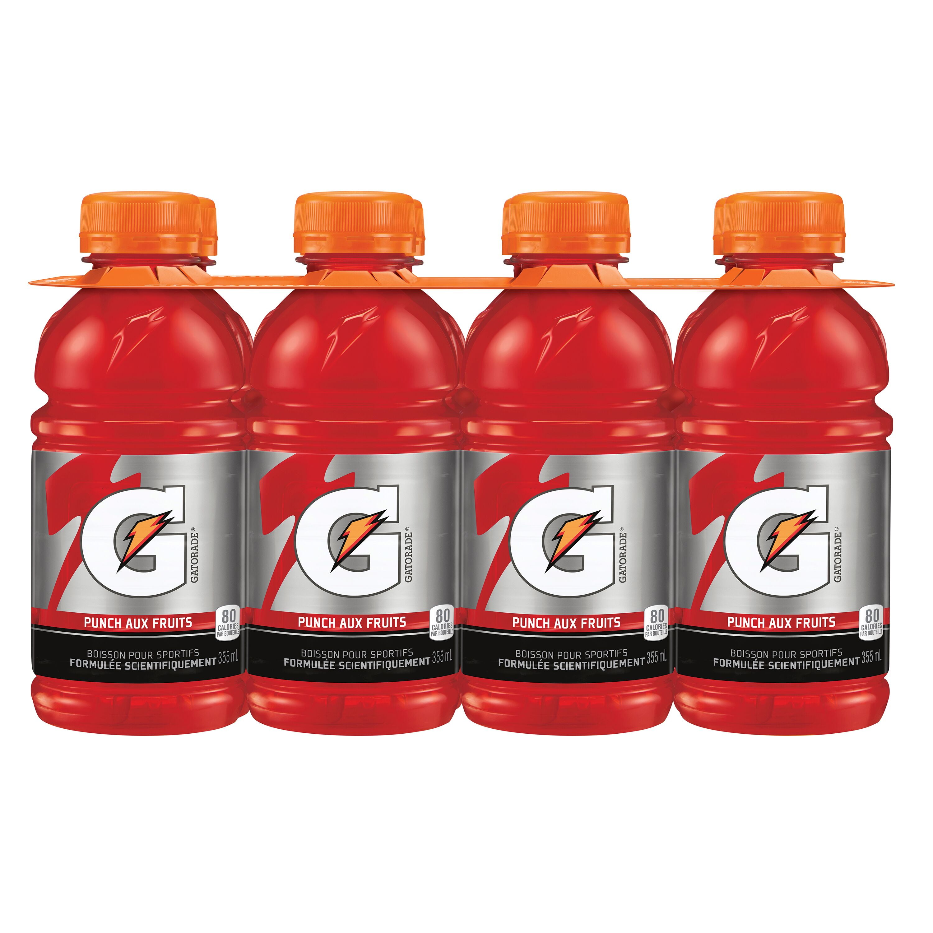 Gatorade Fruit Punch Sports Drink 8 x 355 mL, Bottles, 8x355mL