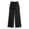 thumbnail image 5 of Noric Women Straight Leg Peplum Pants with Pockets High Waisted Drawstring Casual Summer Flowy Palazzo Pants Loose Fit, 5 of 7