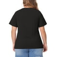 thumbnail image 3 of Agnes Orinda Plus Size T Shirts for Women Basic V Neck Short Sleeve Tops 1X Black, 3 of 6
