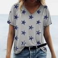 thumbnail image 3 of Machine d'Impression de T-Shirts Mode Femme Col en V Imprimé Manches Courtes Blouse T-Shirt d'Été, 3 of 4