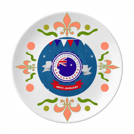 

Australia Flavor Happy Australia Day Flag Flower Ceramics Plate Tableware Dinner Dish