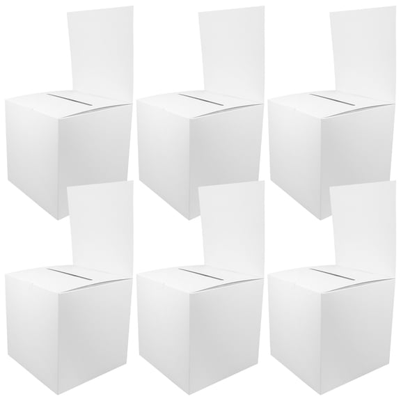 LOLIPPYY Versatile White Paper Donation Box for Events and Game Nights 6Pcs