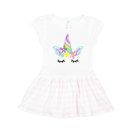 

Inktastic Unicorn Face Gift Toddler Girl Dress