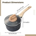 thumbnail image 4 of 6.3 in Non Stick Pot with Lid, Granite Nonstick Coating Milk Pan, Small Cooking Pot with Wood Handle, Compatible with Induction Cooker, Gas Stove, 4 of 5