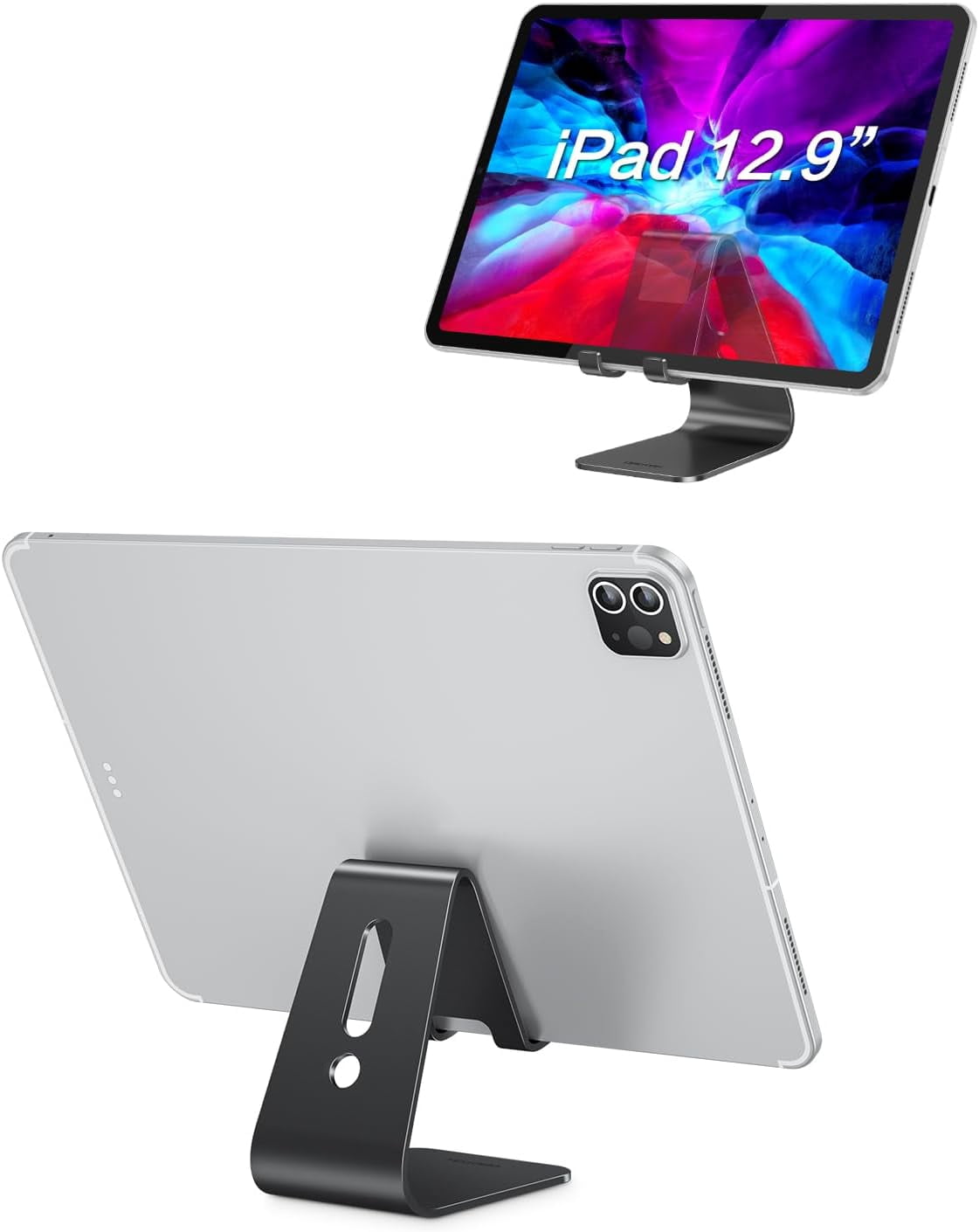 Upgraded Aluminum Cell Phone Stand for Desk, C1 Durable Cellphone Dock with Protective Pads, Smart Stand Designed for iPhone16, 15/14/13/12 Pro Max XR XS, iPad Mini, Android Phones,Rose Gold
