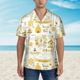 thumbnail image 2 of Bingfone Men's Short Sleeve Button Down Shirts Hawaiian Farm Bee Cute Honey Printed Beach Shirt, 2 of 7