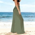 thumbnail image 7 of Staron Summer Beach Pants for Women Bohemian Chiffon Wide Leg Sun Protection Cover Pants Lightweight Printed Flowy Casual Vacation Travel Oversized, Army Green S, 7 of 7